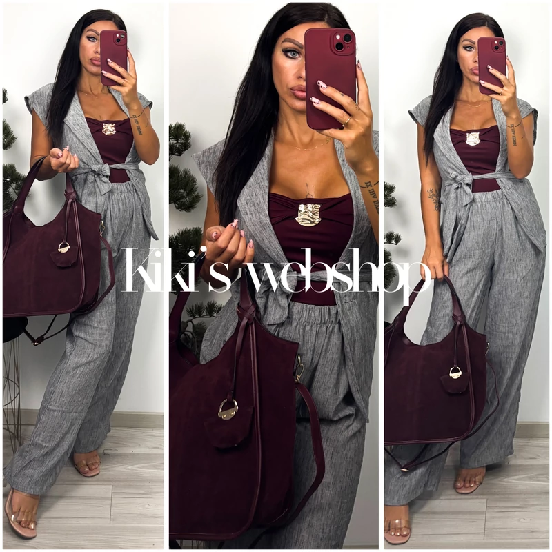 Ora jégselyem body burgundi